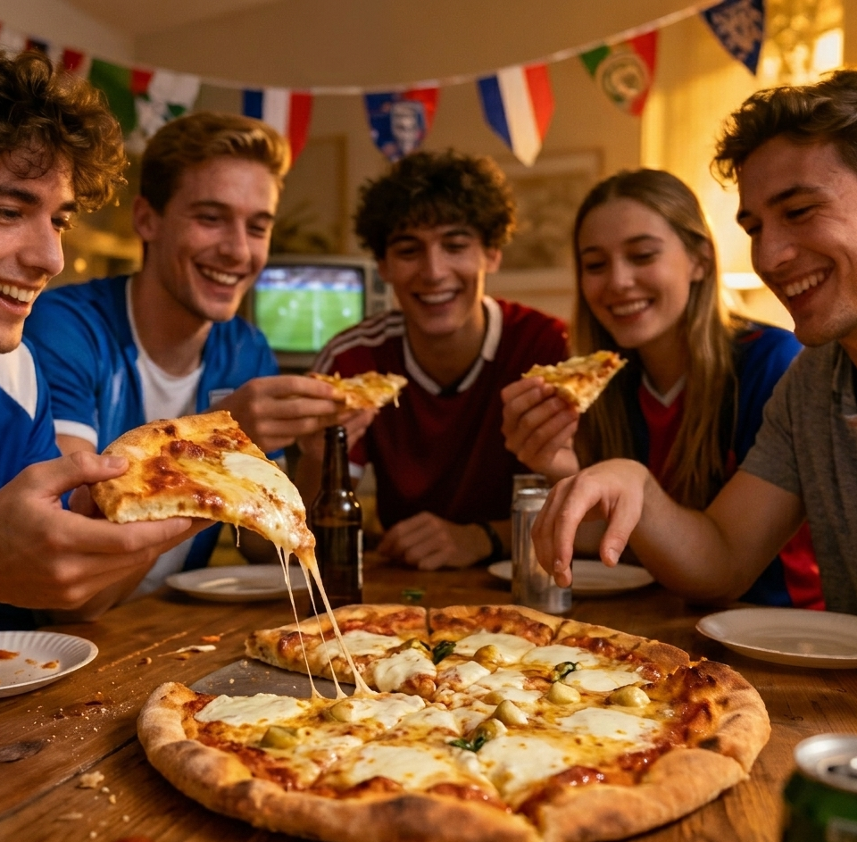 Soirée pizza foot entre amis